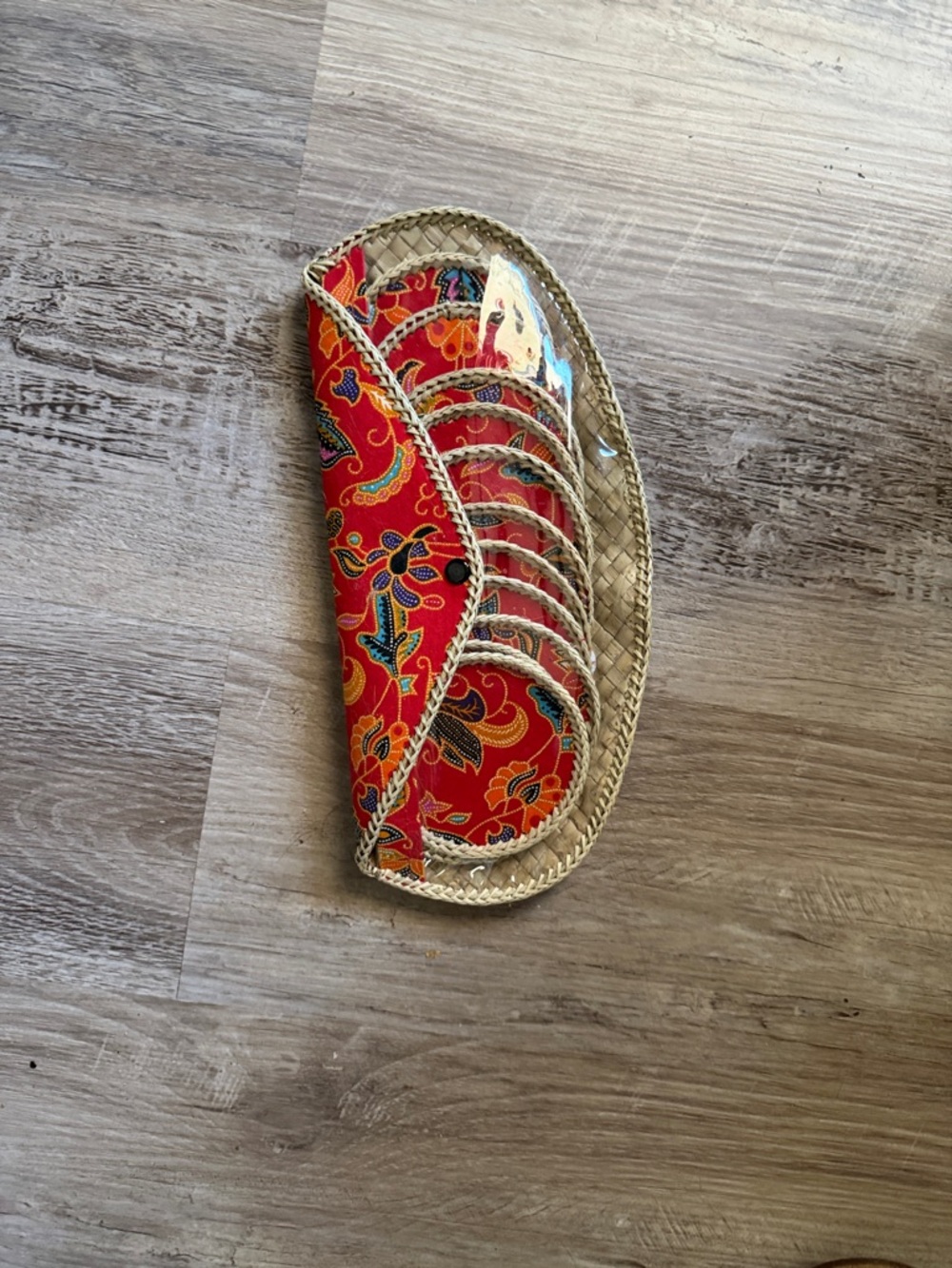 Bright Red Floral Paisley Coasters